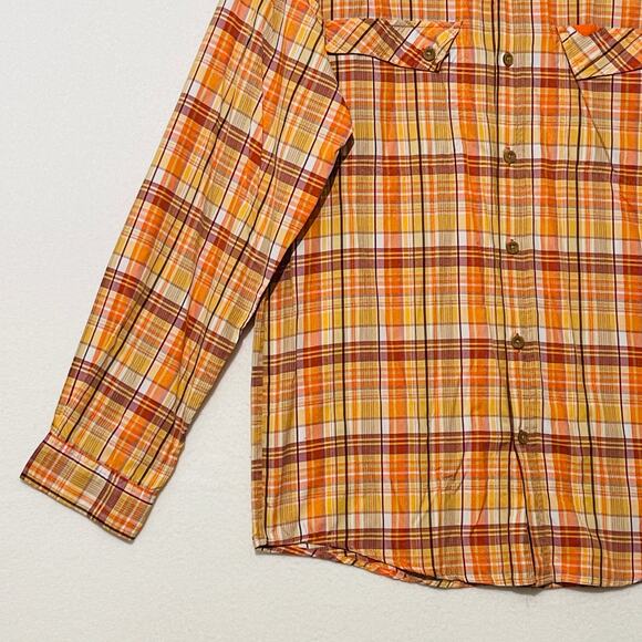 Exofficio Outdoor Shirt Men's Large Orange Long Sleeve Vented Quick Dry Pockets - Picture 5 of 6